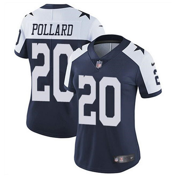 Women's Dallas Cowboys #20 Tony Pollard Navy Thanksgiving Vapor Untouchable Limited Football Stitched Jersey(Run Small)